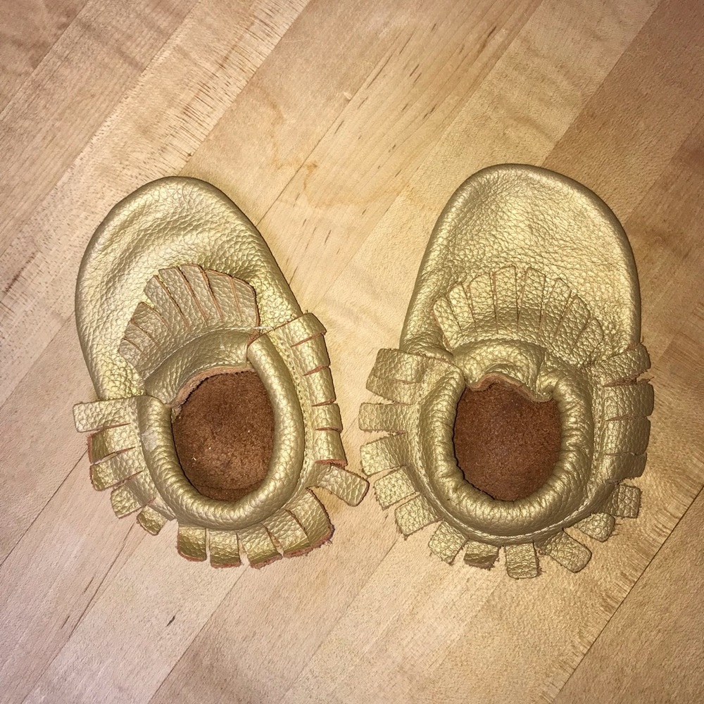 Gold Baby Moccasins